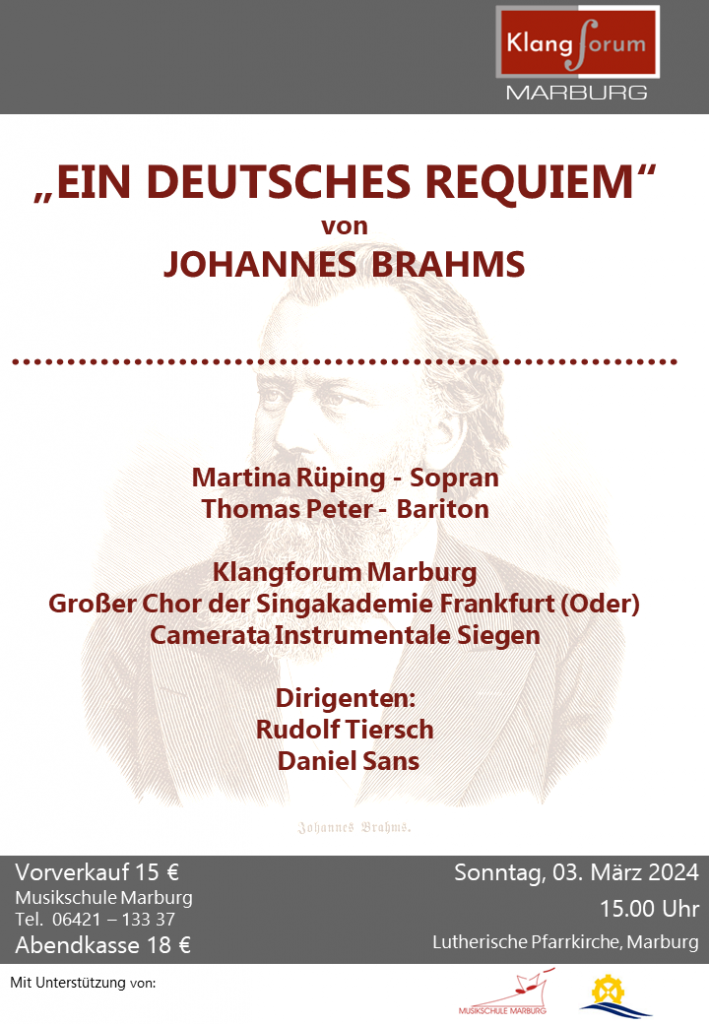 Plakat "Ein Deutsches Requiem von Johannes Brahms"